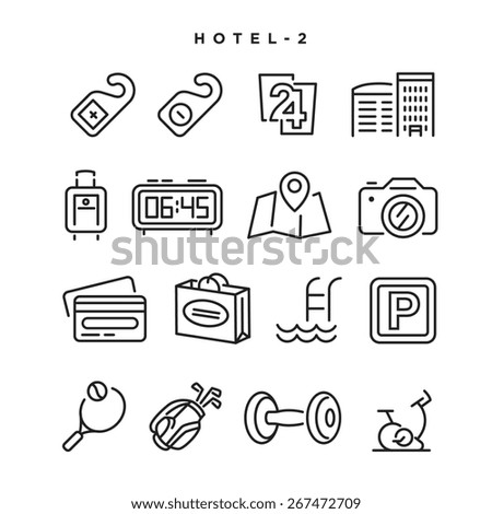 Hotel vector icons Elements for print mobile and web applications Hotel vector icons Elements for print mobile and web applications