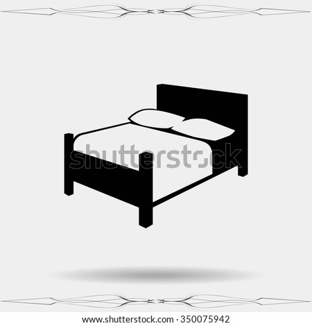 Bed. Vector Icon - 350075942 : Shutterstock