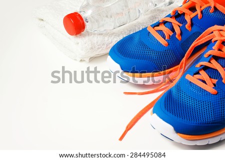 Fitness gym accessories with sport shoes
