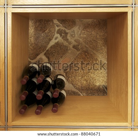 Close-up of a wine rack