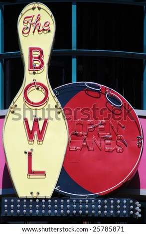 Vintage neon sign \'The Bowl\'