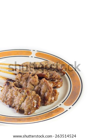 Traditional Roasted Pork - Thai Food -  White Background