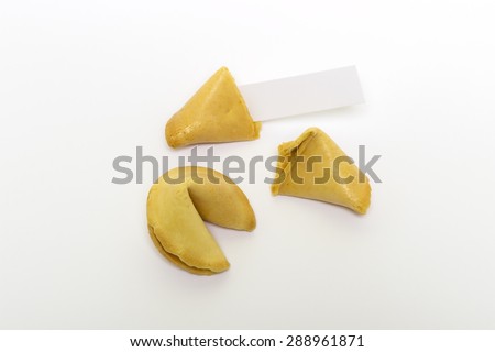 Fortune cookie\
Fortune cookie on a white background.