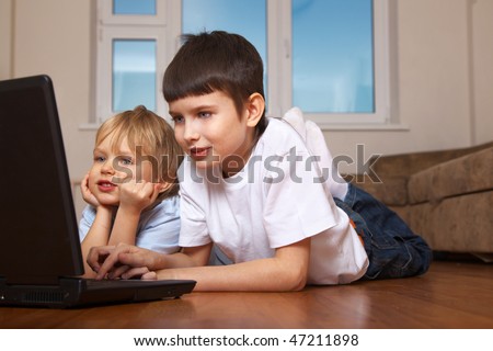 Images Of Kids Playing. stock photo : two kids playing