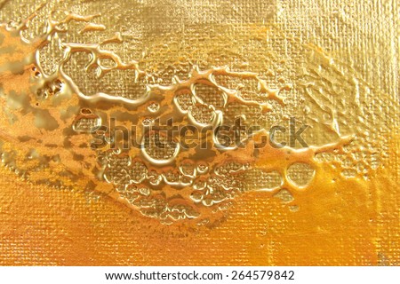 Golden Collection. Abstract golden background - acrylic painting on canvas. Light gold. Backgrounds & textures shop.
