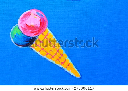 Abstract painting. Food and drinks set. Ice cream. Backgrounds & textures shop.
