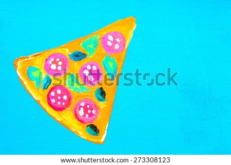 Abstract painting. Food and drinks set. Pizza. Backgrounds & textures shop.
