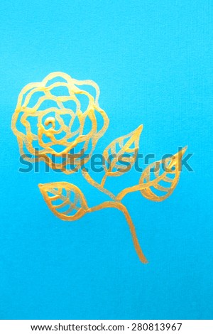 Abstract floral painting - single golden rose. Backgrounds & textures shop.