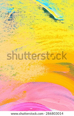 Abstract acrylic painting with crayons. Yellow. Backgrounds & textures shop.