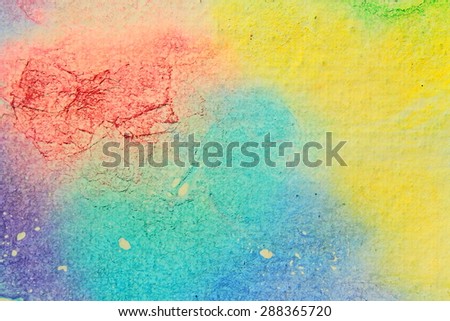 Abstract watercolor painting with pearl effect. Vintage blue and yellow. Backgrounds & textures shop.