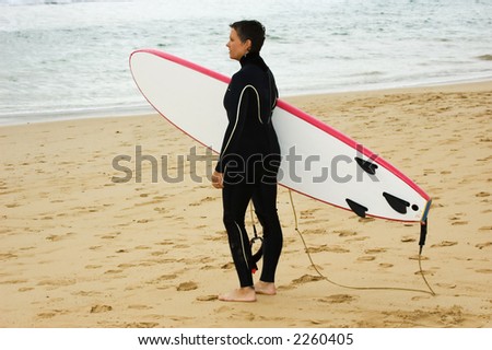 Older Woman Surfing