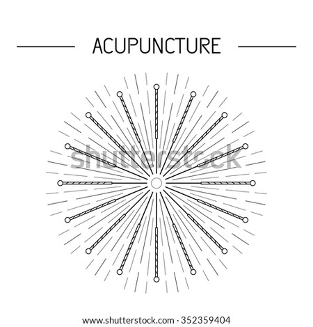 Vector dedicated to traditional Chinese medicine, acupuncture. a method of stimulation of certain points on the body with needles
