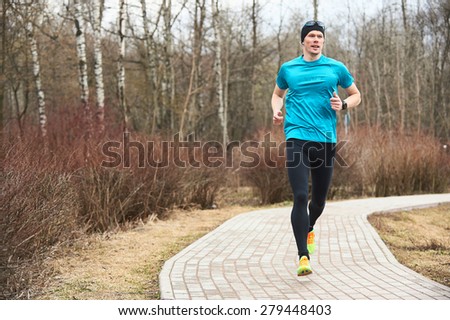 Man running in park