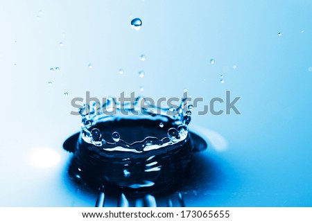 Blue water splashes background