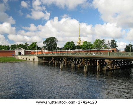 St. Petersburg, Russia, river Neva and The Peter and Paul Fortress, Summer