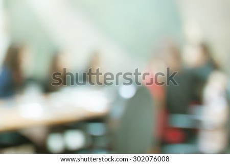 Blur people in meeting room, Vintage style blur background.