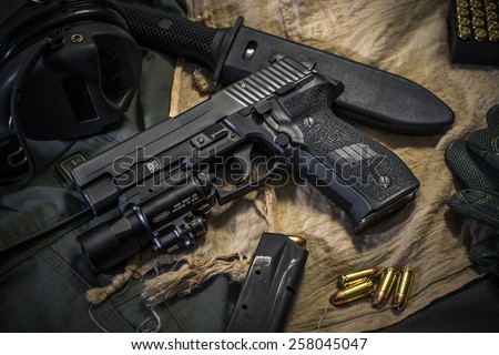 pistol and bullet background