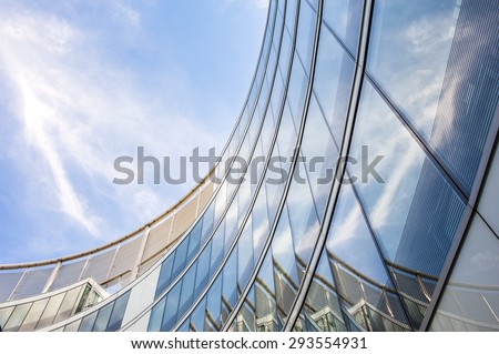Modern glass office building.
