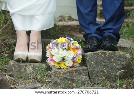 wedding romantic,Wedding shoes and bouquet,