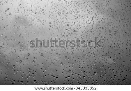 Drops of rain on glass.water drop, rain drop on glass and dripping down. Rain background.