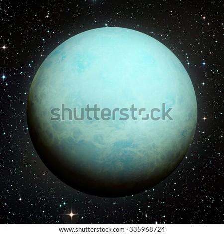 Solar System - Uranus. It is the seventh planet from the Sun and the third-largest in the Solar System. It is a giant planet. Uranus has 27 known satellites. Elements of this image furnished by NASA.
