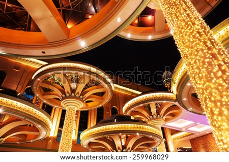 PJ, Malaysia - Mach 12, 2015: Decoration in front of Sunway Hotel, grand hotel founded by Sunway Group