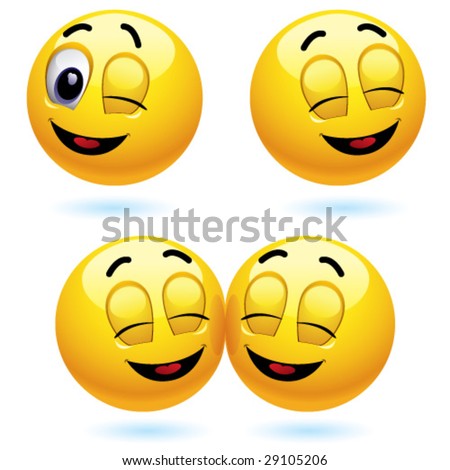 winking smiley face clip art. stock vector : Smiling ball