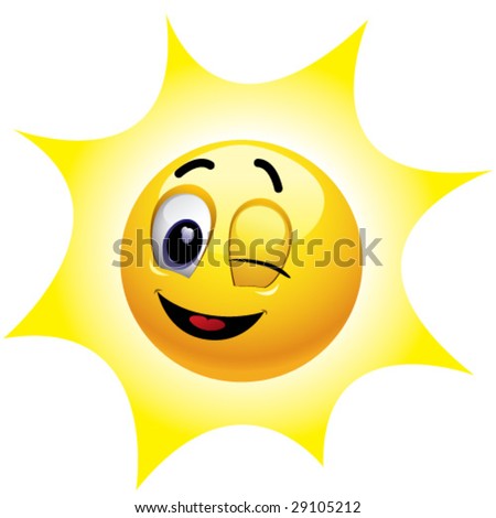 winking smiley face. stock vector : Winking smiling