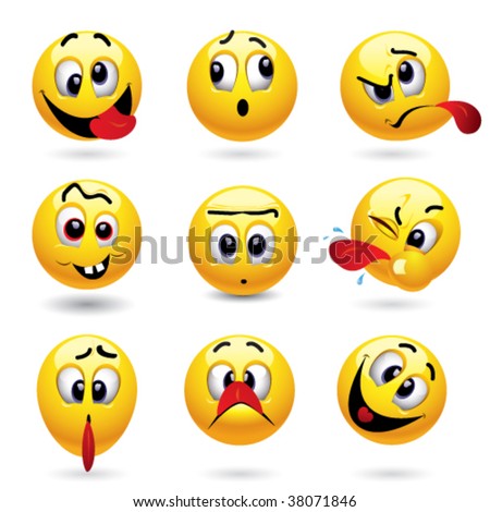Funny Face Images on Smiley Balls Showing Funny Face Stock Vector 38071846   Shutterstock