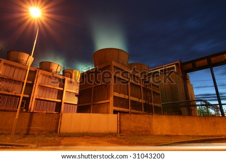 heavy industry coke-oven plant in the night