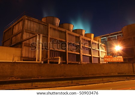heavy industry coke-oven plant in the night