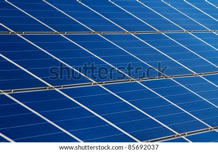 Close up of ecological solar power plant