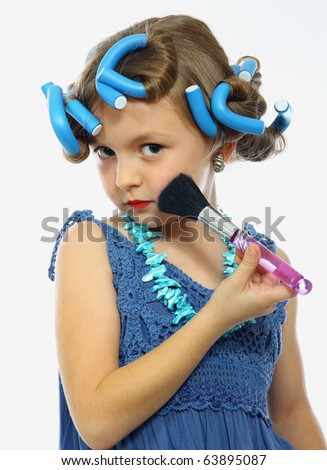 how to do cute makeup. stock photo : cute little girl