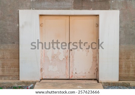 Old door seem like a warehouse or laboratory door