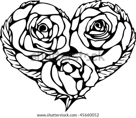 black and white flowers. stock vector : Black and white