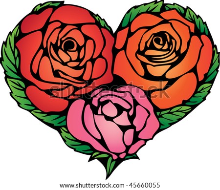 Valentines Day Pictures To Colour. stock vector : Color stained