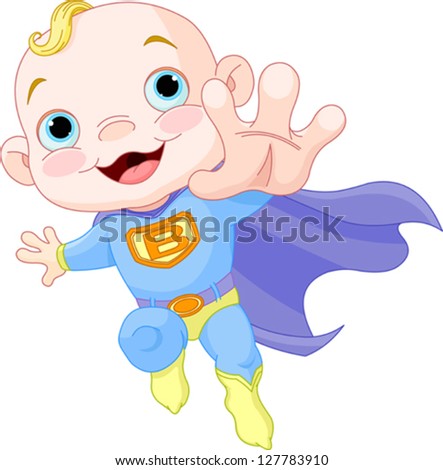 Illustration of Super Hero Baby Boy Illustration of Super Hero Baby Boy