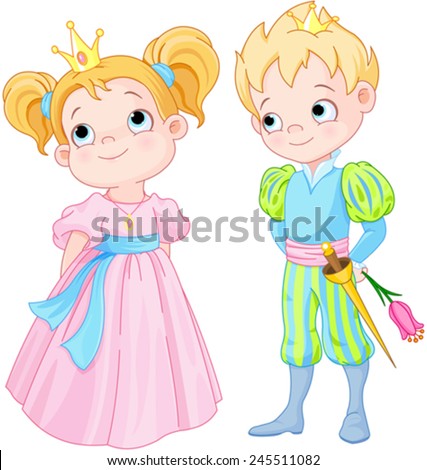 Illustration of very cute Prince and Princess Illustration of very cute Prince and Princess