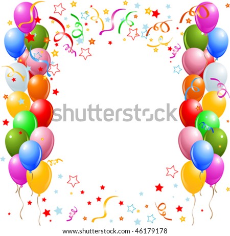 clip art balloons and confetti. alloons and confetti