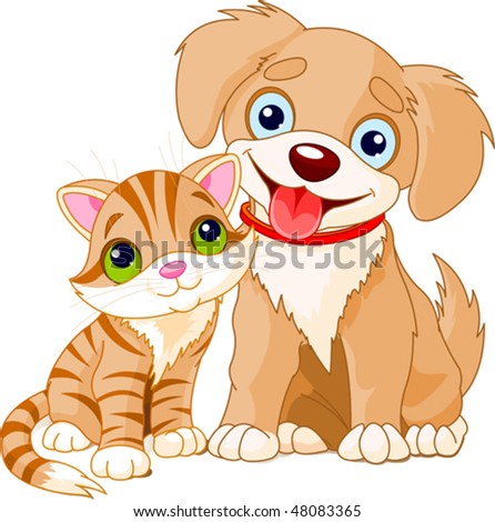 pictures of cute puppies and kittens. stock vector : Cute Puppy and