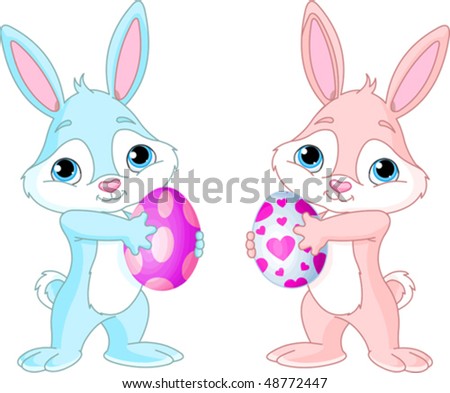 easter bunnies to color in. cute easter bunnies to colour