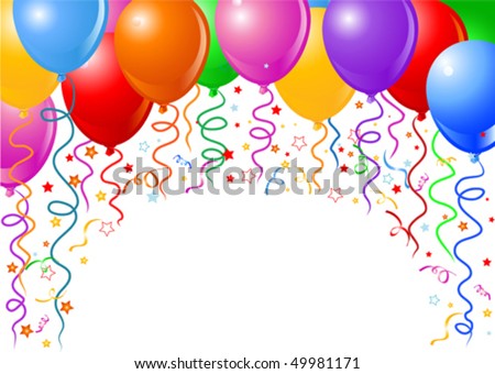 clip art balloons and confetti. of alloons, confetti and