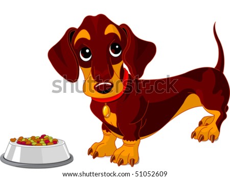 clipart dog bowl. dog near owl of dog food