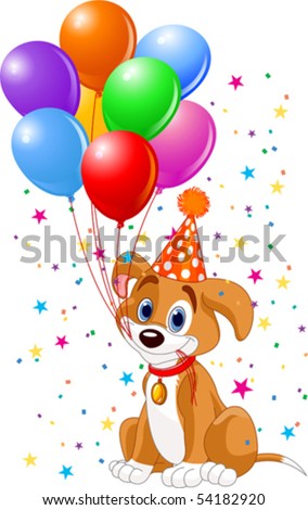 Birthday Balloons Cartoon. with birthday balloons and