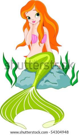 mermaid girl drawing