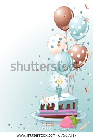 Birthday Cake And Balloons Clip Art. alloons clip. clip art