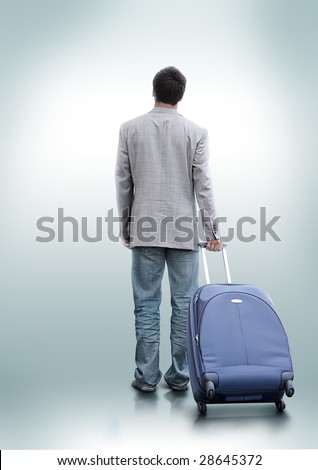 A person who decided to travel. Man with clipping path. Look for more in MY PORTFOLIO