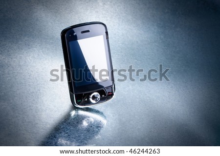 mobile phone on silver background. Look for more in MY PORTFOLIO