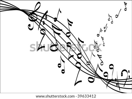 black and white music pics. stock vector : Black and white