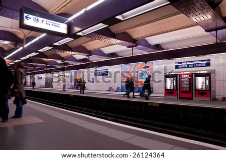 PARIS - FEBRUARY 28: Paris\' metro-station on February 28, 2009 in Paris.